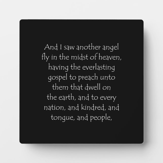 Scripture Quote Revelation 14 6 Plaque (Front)