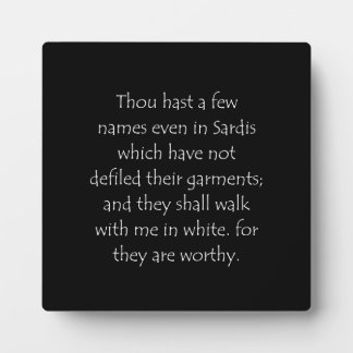 Scripture Quote Revelation 3 4 Plaque