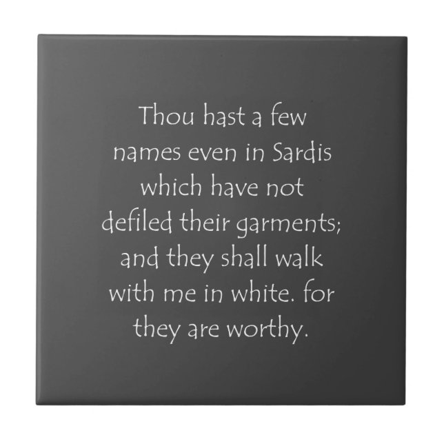 Scripture Quote Revelation 3 4 Tile (Front)