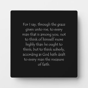 Scripture Quote Romans 12 3 Plaque