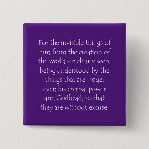 Scripture Quote Romans 1 20 15 Cm Square Badge