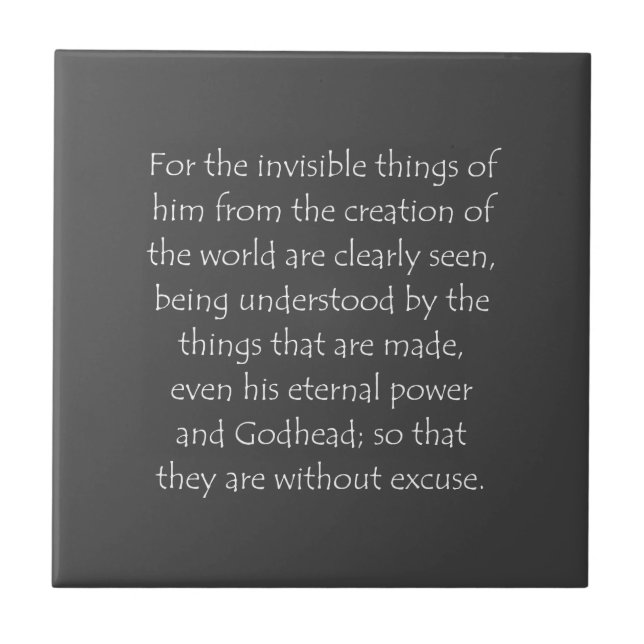 Scripture Quote Romans 1 20 Tile (Front)