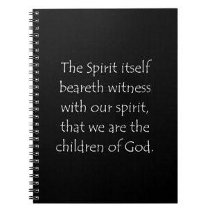 Scripture Quote Romans 8 16 Notebook