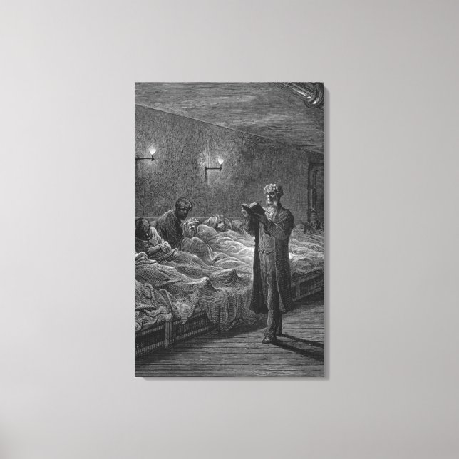 Scripture Reader in a Night Refuge Canvas Print (Front)