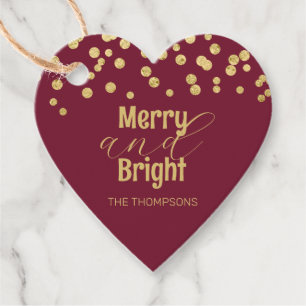 Scripture Red Christmas Merry and Bright Favour Ta Tags