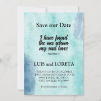 Scripture Save The Date Card I have Found Green