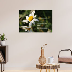 Scripture Template, The Lord's Prayer, white daise Poster