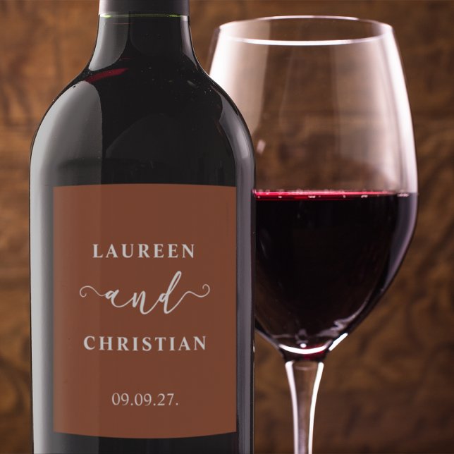Scripture Terracotta Wedding  Wine Label (Creator Uploaded)