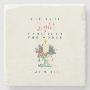 Scripture-themed Christmas Stone Coaster