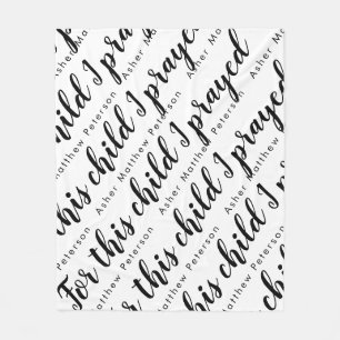 Scripture Verse Personalised Baby Fleece Blanket