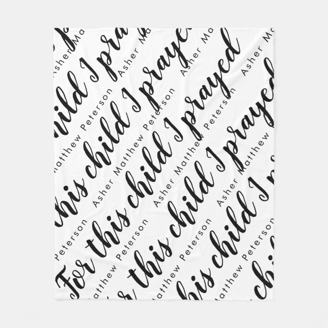 Scripture Verse Personalised Baby Fleece Blanket (Front)