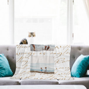 Scripture Wait Upon the Lord Two Photo Fleece Blanket