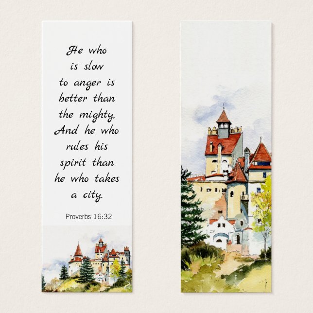 Scripture Watercolor Bible Quotation City Bookmark (Front & Back)
