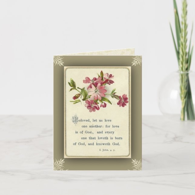 Scripture Wedding Marriage Floral Card (Front)
