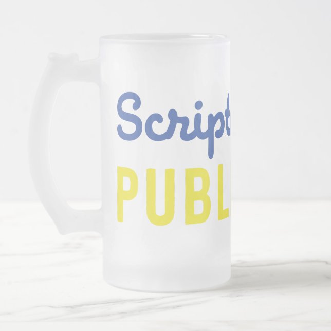 Scriptwriters Publishing Blue/Gold Beer Mug (Left)