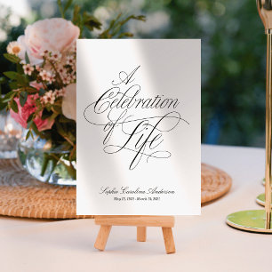 Scripty Celebration of Life Program Tri-Fold Invitation