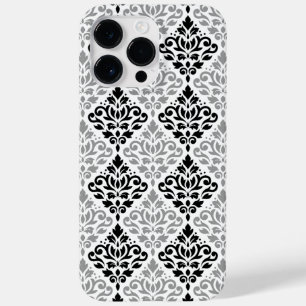Scroll Damask Big Pattern Black Grey White Case-Mate iPhone 14 Pro Max Case