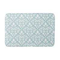 Scroll Damask Big Ptn White on Duck Egg Blue (B)