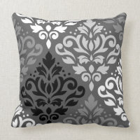 Scroll Damask Large Off-Set Ptn BW & Greys