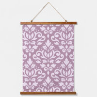 Scroll Damask Large Pattern Pink on Mauve
