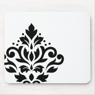 Scroll Damask Off-set I BW Mouse Pad