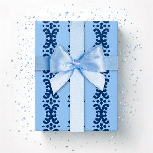 Scroll Dot in Blue Indigo Wrapping Paper
