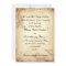 Scroll leaf vintage brown beige wedding invitation
