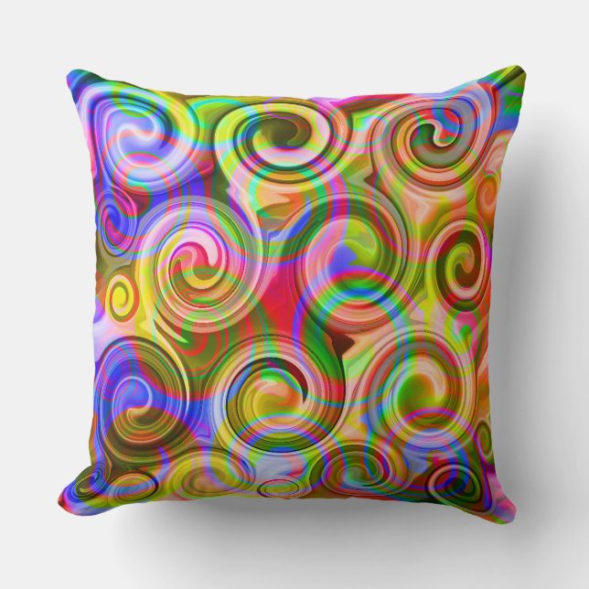 Scroll Pastel geometrical abstract  Cushion (Front)