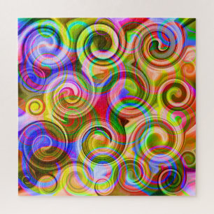 Scroll Pastel geometrical abstract Jigsaw Puzzle