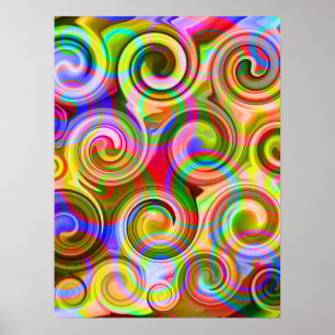 Scroll Pastel geometrical abstract  Poster