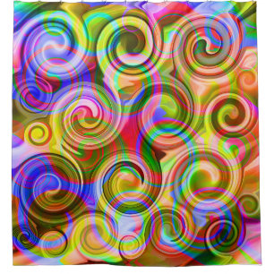 Scroll Pastel geometrical abstract Shower Curtain