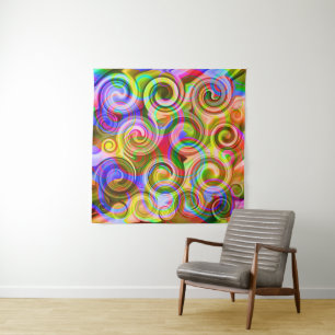 Scroll Pastel geometrical abstract  Tapestry