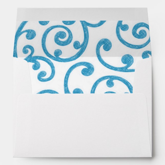 Scroll Pattern Turquoise Envelope (Back (Bottom))