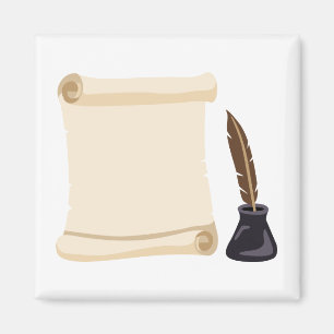 Scroll Quill & Ink Magnet