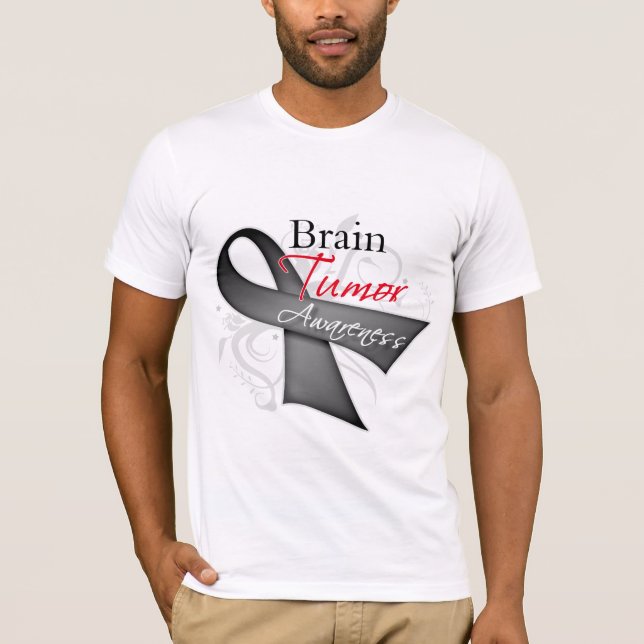 Scroll Ribbon - Brain Tumour Awareness T-Shirt (Front)
