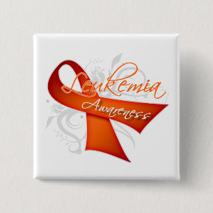Scroll Ribbon Leukaemia Awareness 15 Cm Square Badge