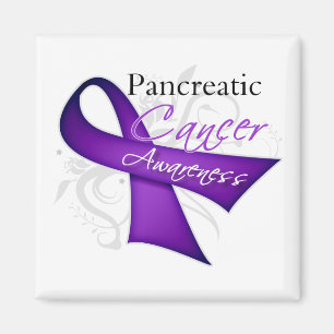 Scroll Ribbon Pancreatic Cancer Awareness Magnet