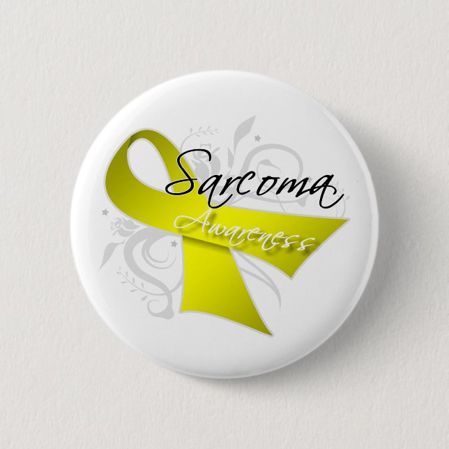 Scroll Ribbon Sarcoma Awareness 6 Cm Round Badge (Front)