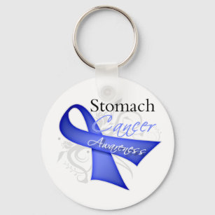 Scroll Ribbon Stomach Cancer Awareness Key Ring