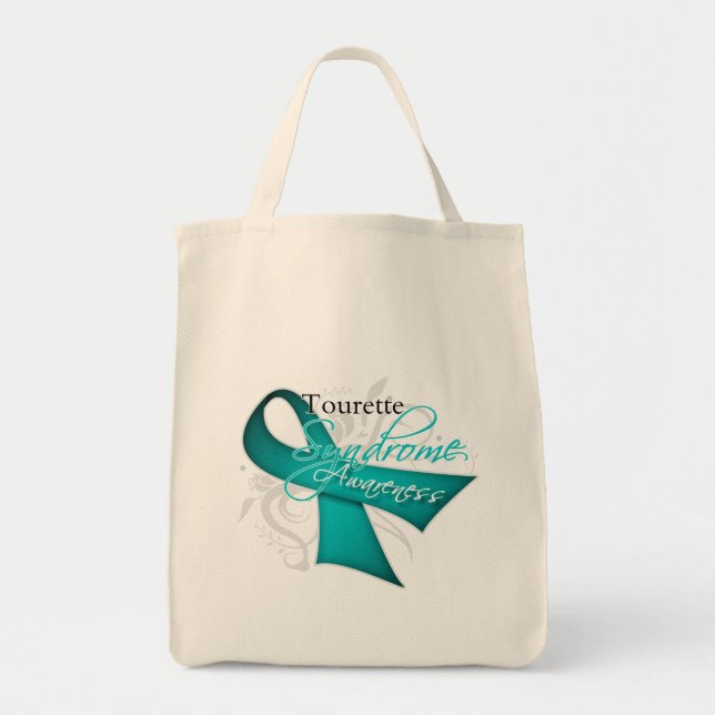 Scroll Ribbon - Tourette Syndrome Awareness Tote Bag (Front)
