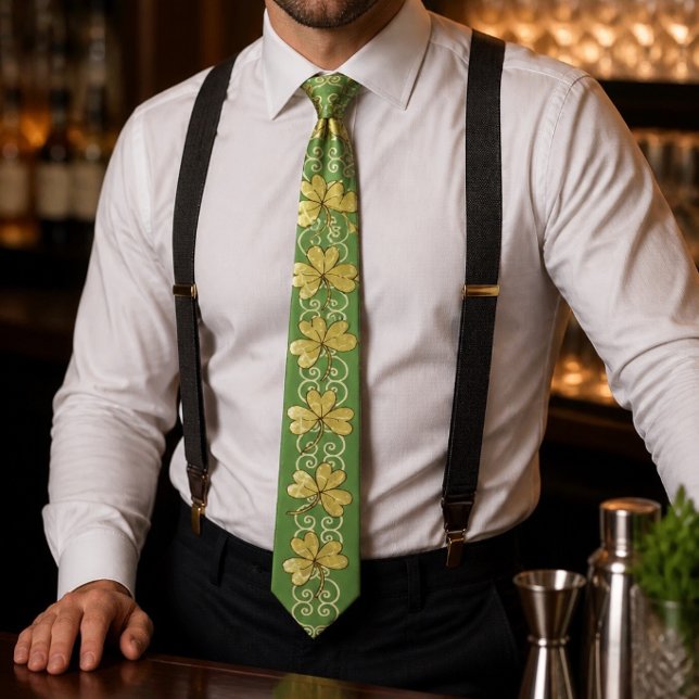 Scroll & Shamrock Men's Tie No 2 (Creator Uploaded)