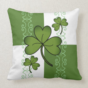 Scroll & Shamrock Throw Pillow