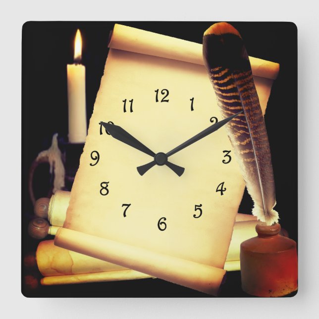 Scroll Square Wall Clock (Front)