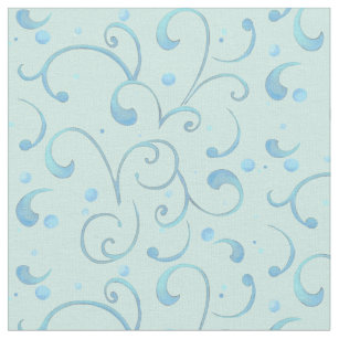 Scroll Swirl Dot Aqua Blue Nursery Baby Cute Whale Fabric