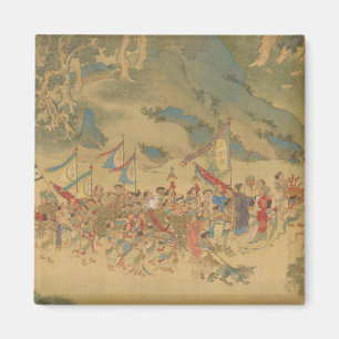 scroll tribute fragment Qiu Ying ancient china pai Magnet