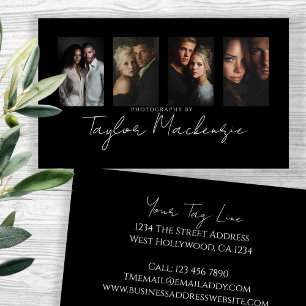 Scroll Typography 4 Photo Template Personalised Business Card