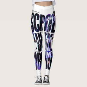 SCROLL UNTIL OBLIVION Social Media Brutalist Typ Leggings
