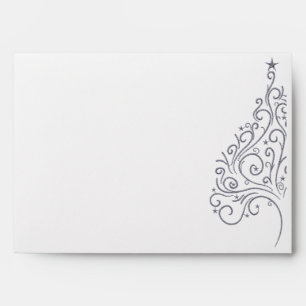 Scroll Work Christmas Tree A7 Envelope