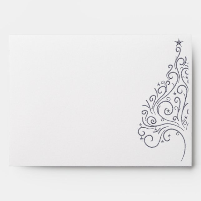 Scroll Work Christmas Tree A7 Envelope (Front)