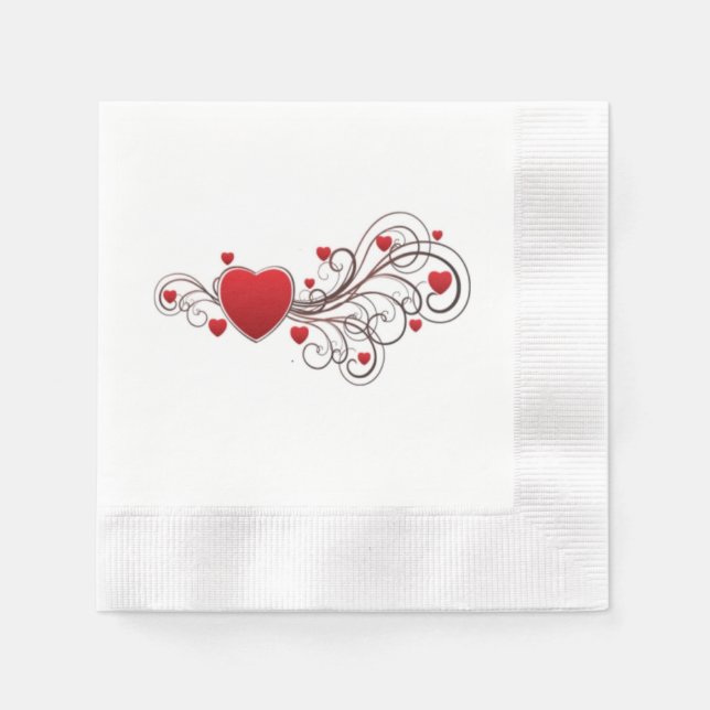 Scrolled Heart Napkin (Front)